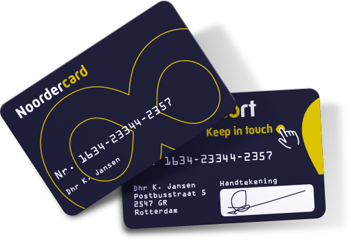 Voorbeeld van een Noordercard.